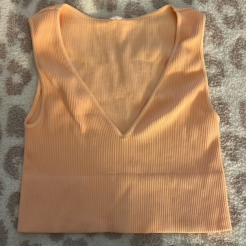 NIKIBIKI Womens Seamless Plunge V-neck ribbed top
